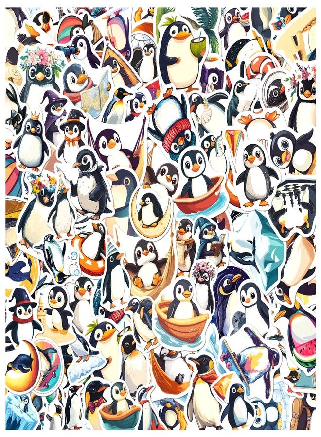 RABOWA Cute Penguin Stickers Pack 108Pcs Vinyl Waterproof Decals for Kids Teens Scrapbooking Water Bottles Laptop Journaling School Supplies Creative Fun Car Bike Phone - Image 1